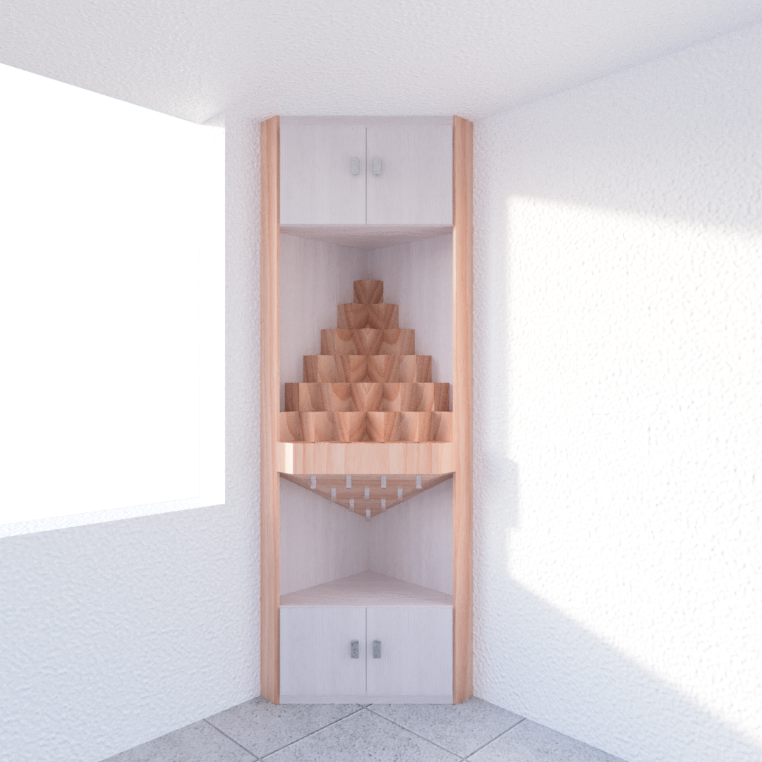 Mueble esquinero para colecciones